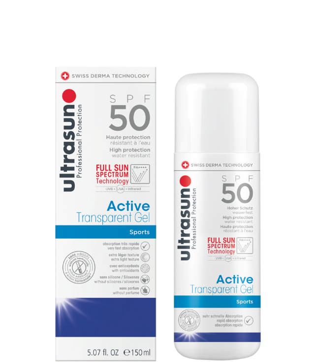 Ultrasun Active Transparent Gel SPF50, 150 ml.